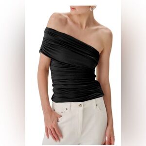Ronny Kobo Ranada Elegant Black Off-Shoulder Top